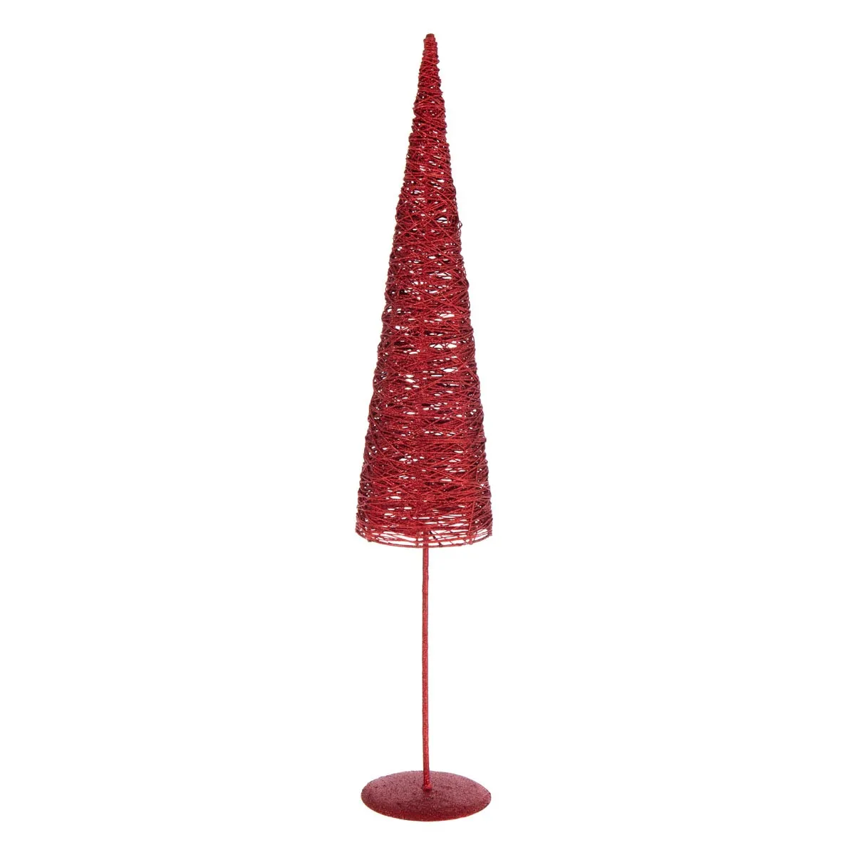Sapin de No&euml;l sur Socle Glitter 85cm Rouge