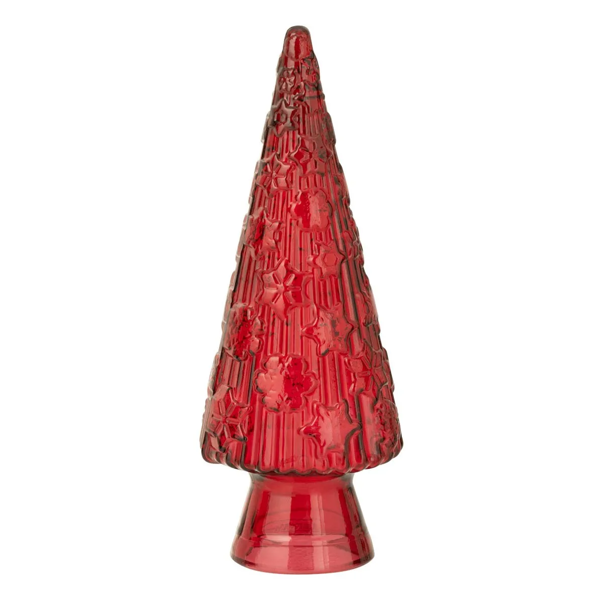 Sapin de No&euml;l en Verre C&ocirc;ne 34cm Rouge