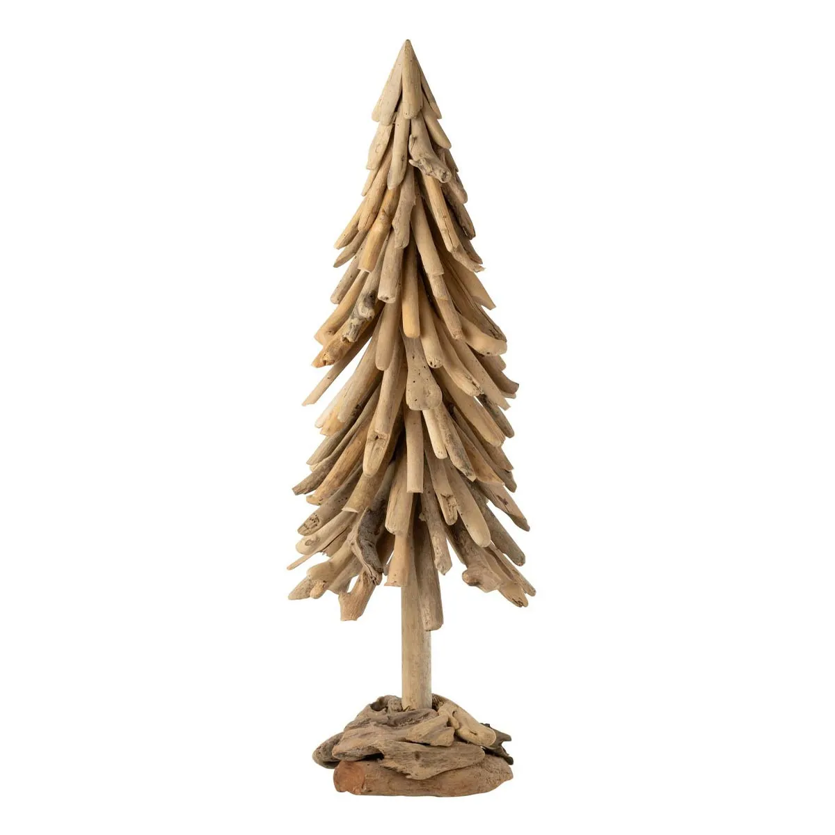 Sapin de No&euml;l en Bois Flott&eacute; Chalet 100cm Naturel