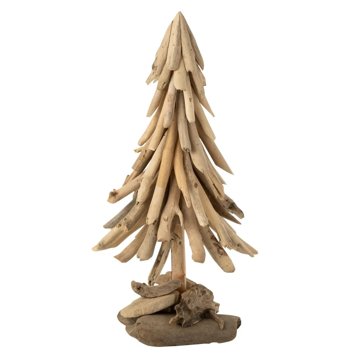 Sapin de No&euml;l en Bois Flott&eacute; Chalet 50cm Naturel