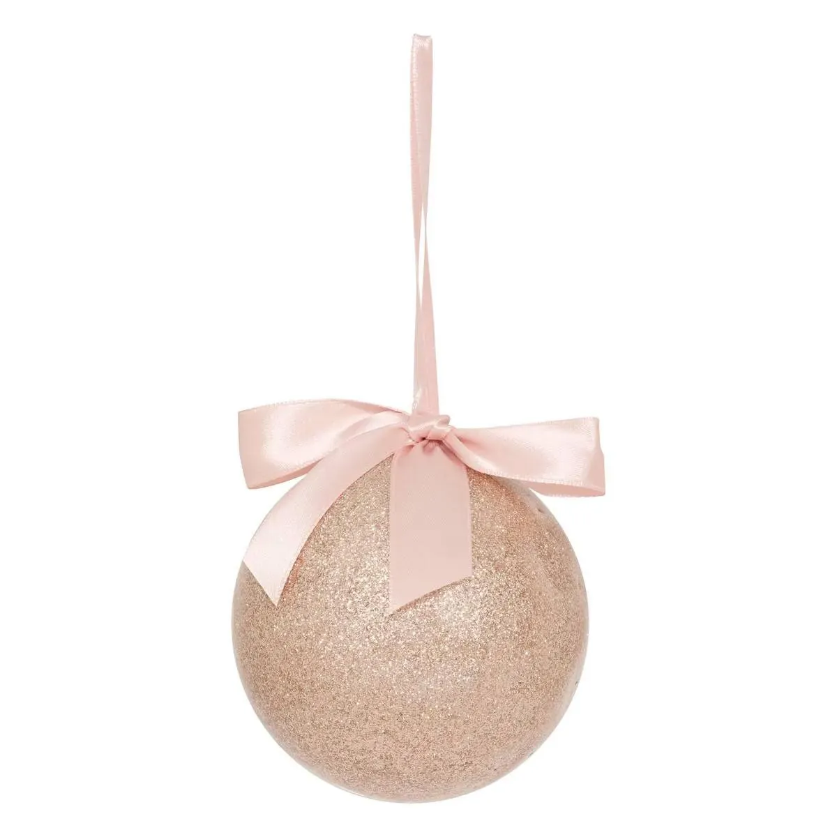 Atmosphera Rose Boule De Noël Pailletée Nœud 9Cm