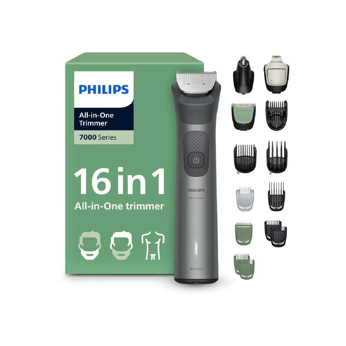 Philips Series 7000 MG7931/15 - Tondeuse 16 en 1 - 21 longueurs - Gris