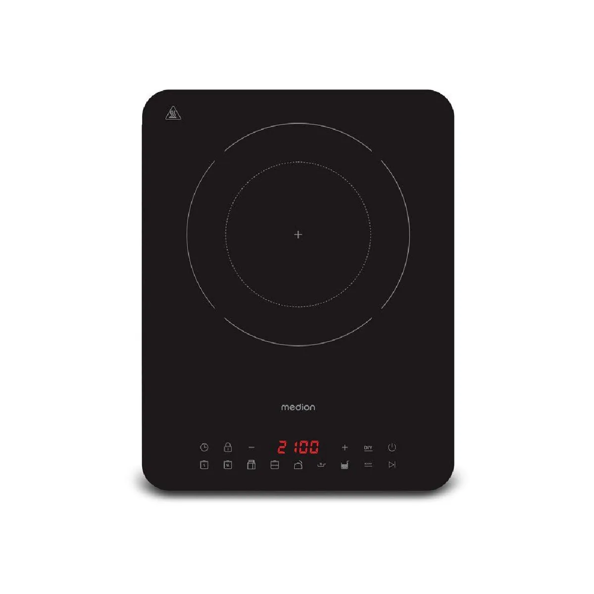 MEDION  MD 100090 - Plaque &agrave; induction 2000 W - Verre noir - 1 zone