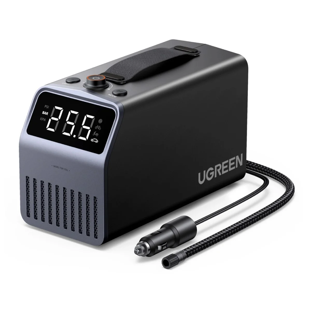 Pompe a air Ugreen 12V 150PSI 4500mAh Gris - Image 3