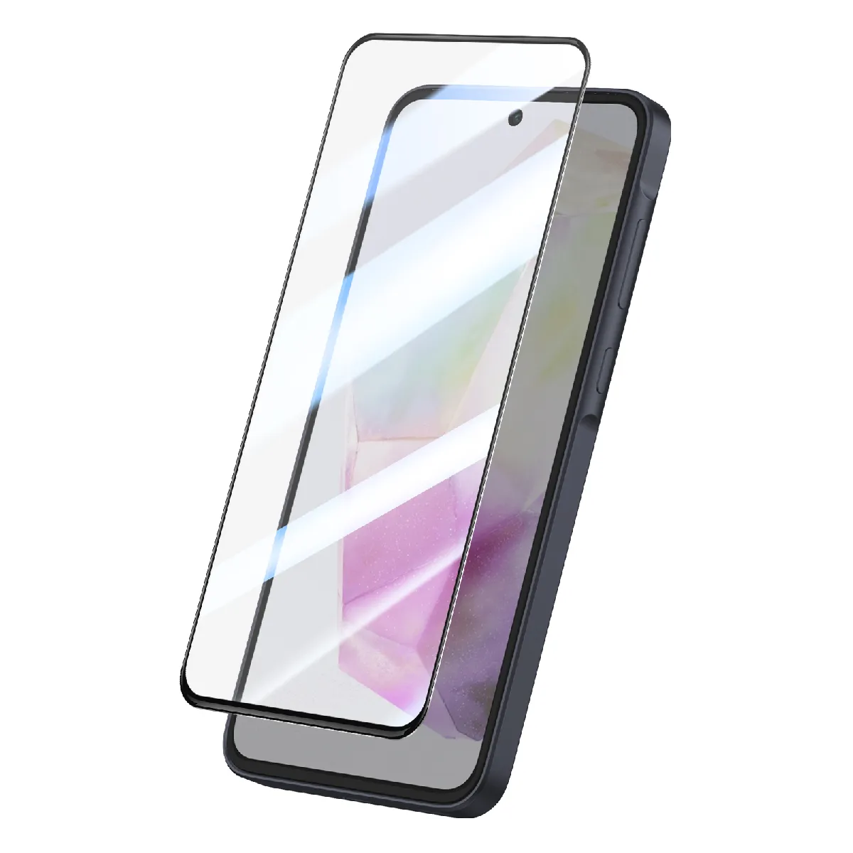 Avizar Noir Protection D'écran Pour Galaxy A35 En Verre Trempé 0.40Mm Haute Résistance