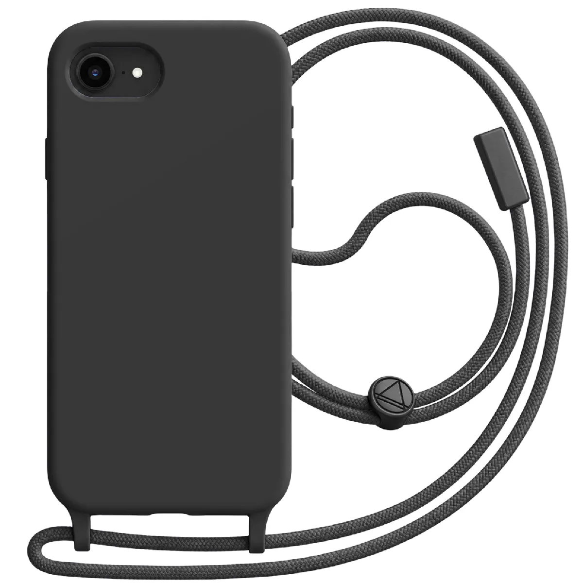 Avizar - Coque iPhone 16 - Silicone - Avec Cordon - Noir - Image 2