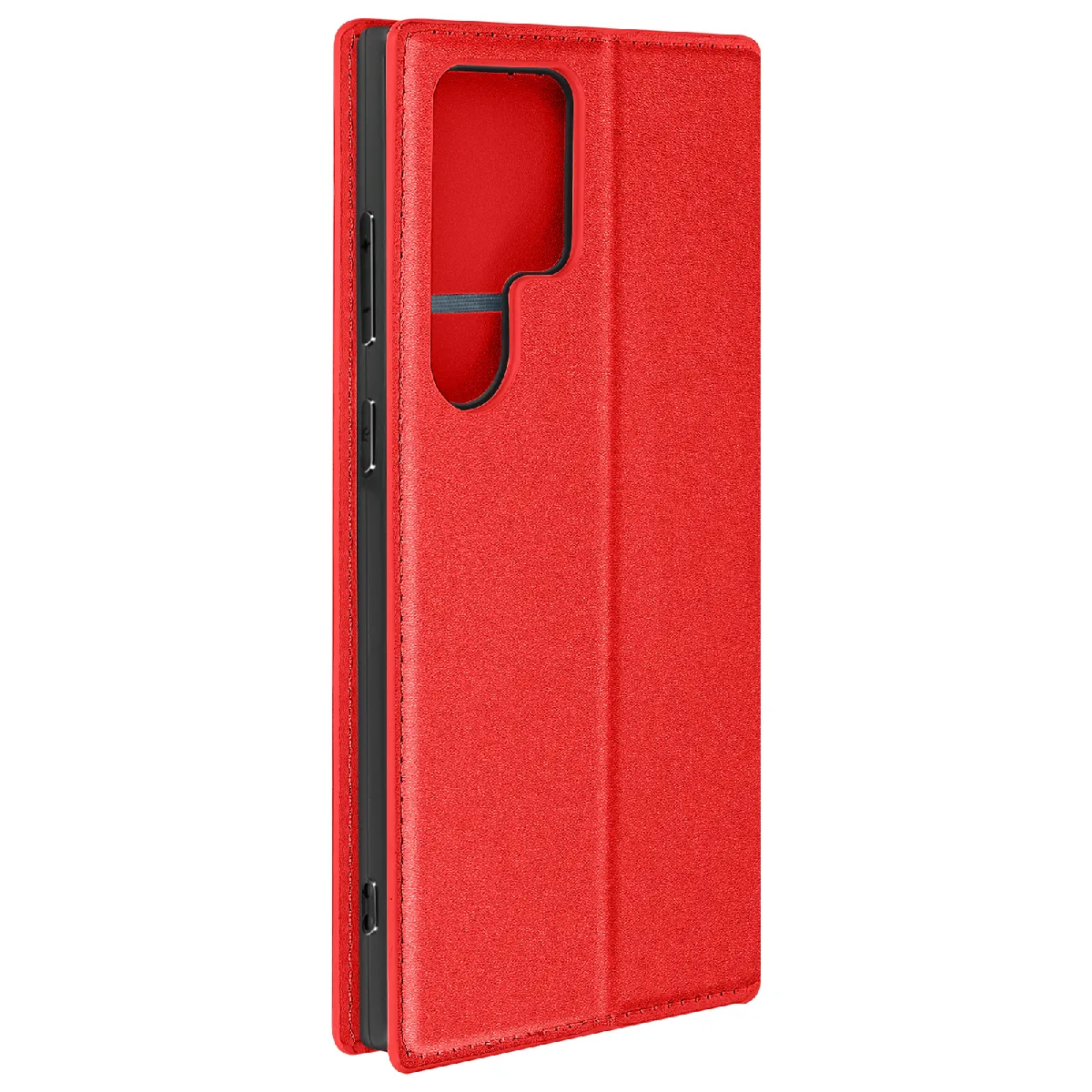 Avizar Rouge Étui Pour Galaxy S24 Ultra Porte-Carte Support Vidéo Clapet Magnétique