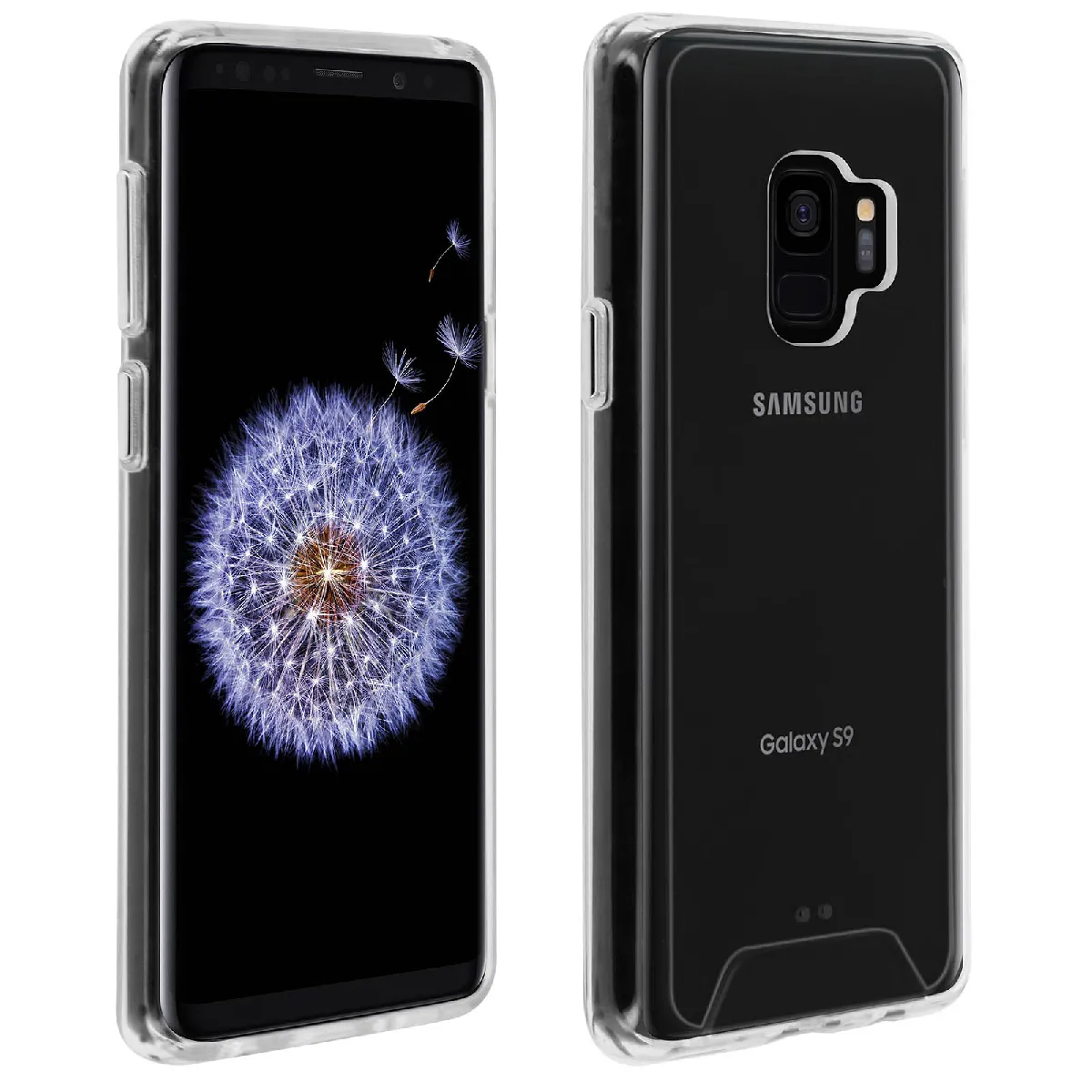Avizar Coque Samsung Galaxy S9 Protection Cristal Bi-Matière Antichocs Transparent