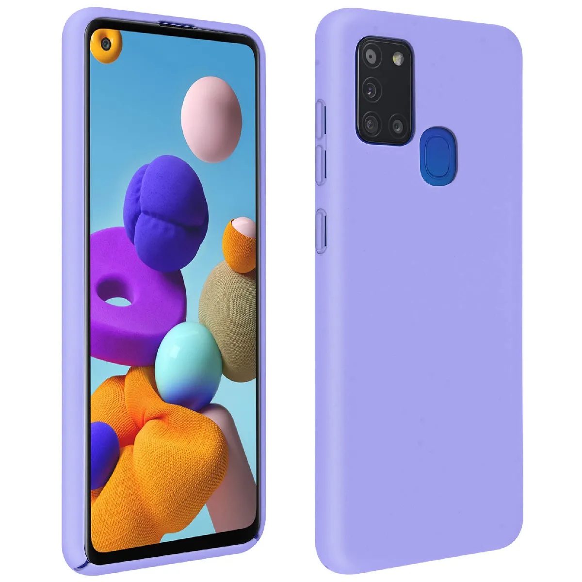 Avizar Violet Coque Pour Samsung Galaxy A21s Silicone Semi-Rigide Finition Soft Touch
