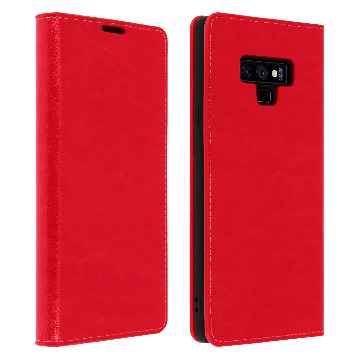 Avizar Rouge Étui Cuir Portefeuille Samsung Note 9