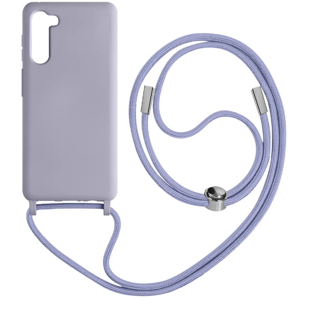 Avizar Violet Coque Avec Cordon Pour Samsung Galaxy S23 Plus En Silicone Soft-Touch Lavande