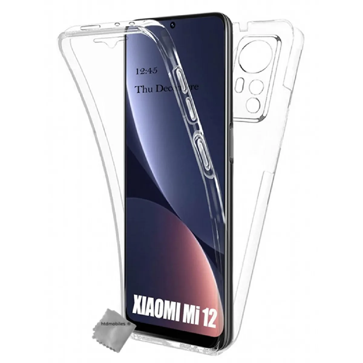 Htdmobiles Coque Intégrale 360 En Silicone Pour Xiaomi 12 / 12X 5G - Transparent