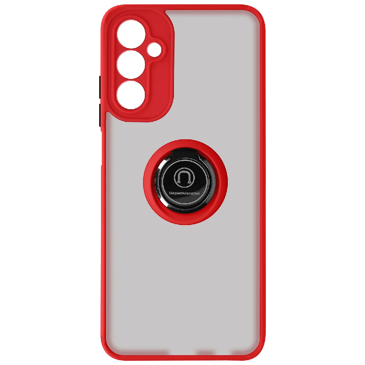 Avizar Rouge Coque Pour Samsung Galaxy A14 5G Et 4G Bi-Matière Bague Métallique Support Vidéo