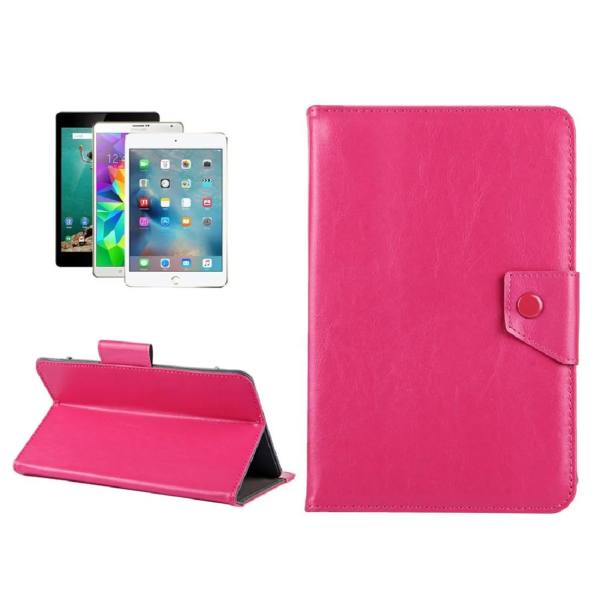Yonis Rouge Housse En Similicuir Pour Tablette 9 Pouces