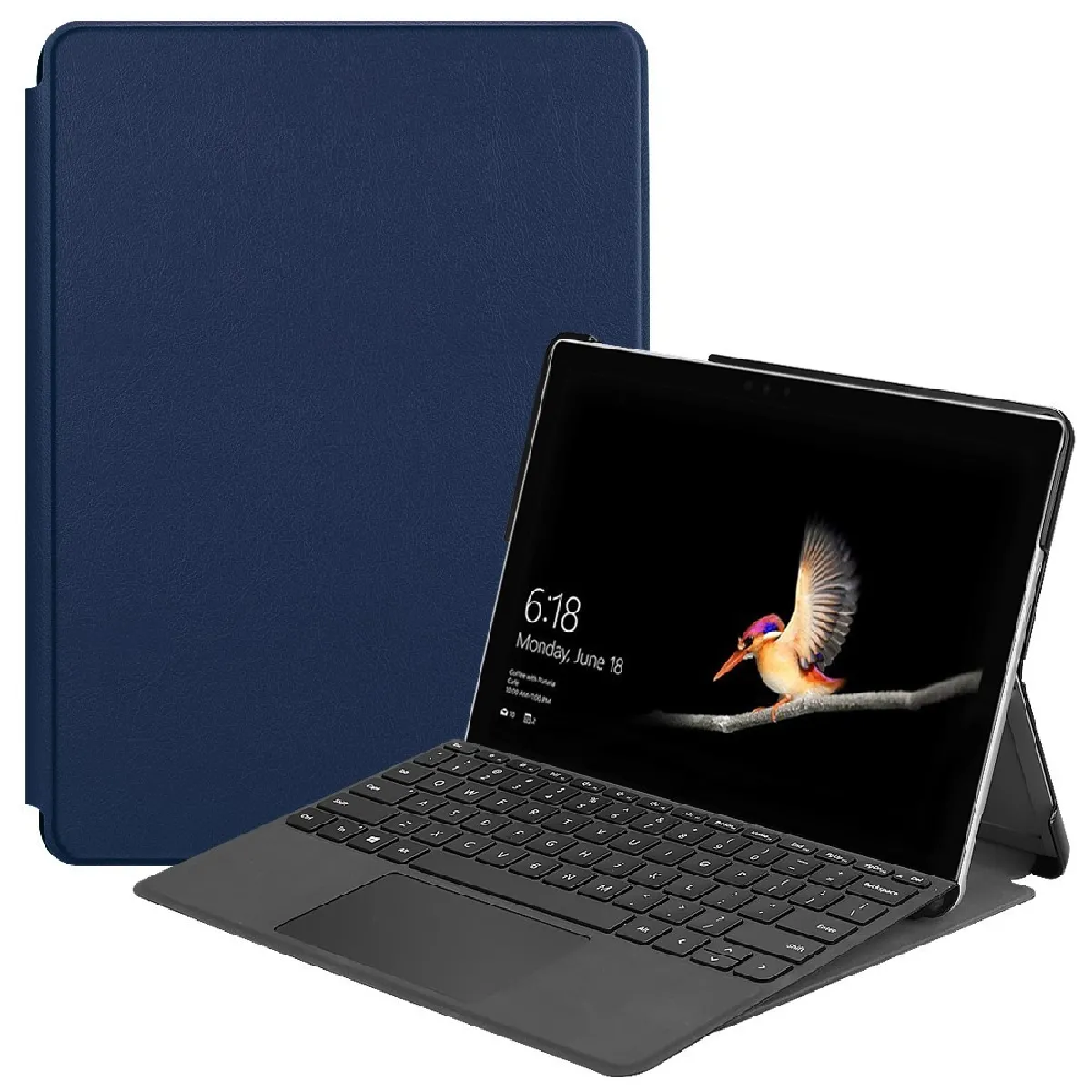 Générique Bleu Étui Tablette En Polyuréthane Pour Microsoft Surface Go 2