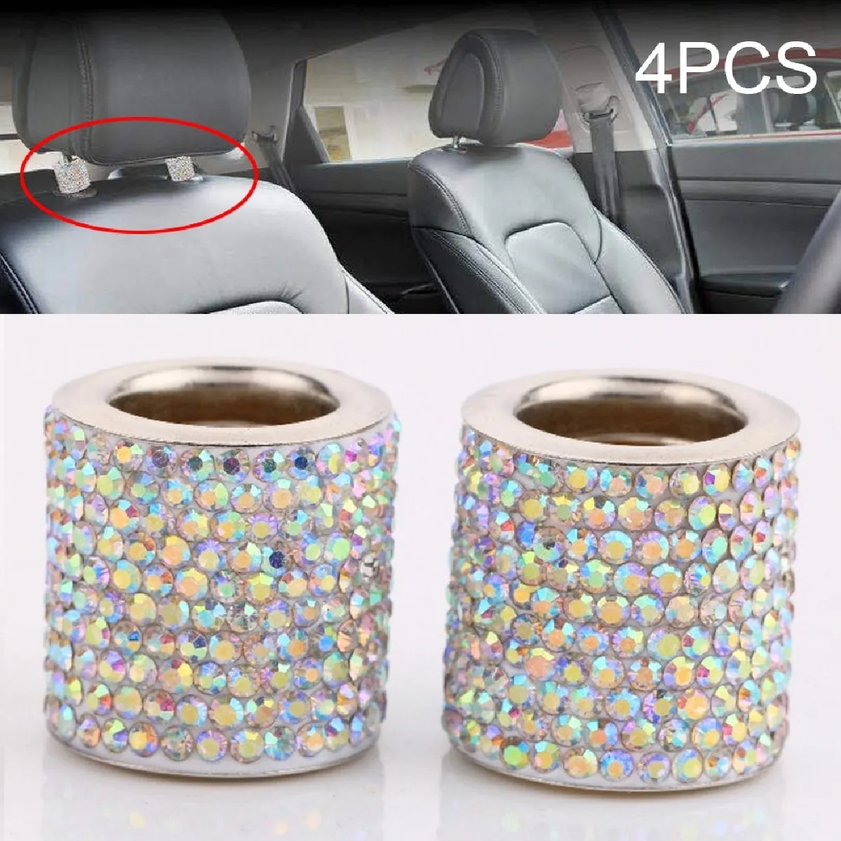 Comparer les prix de 4 pcs oreiller tête de cristal de voiture modifié décoration couleur