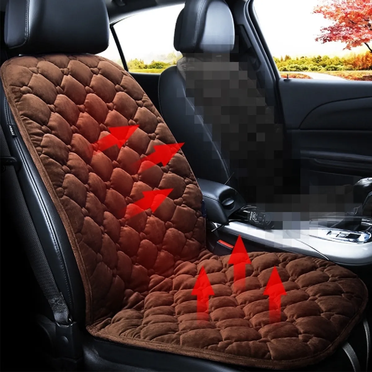 Comparer les prix de Couverture chauffante de coussin de siège chauffant pour voiture 24V en hiver chauffée au chaudsiège unique café