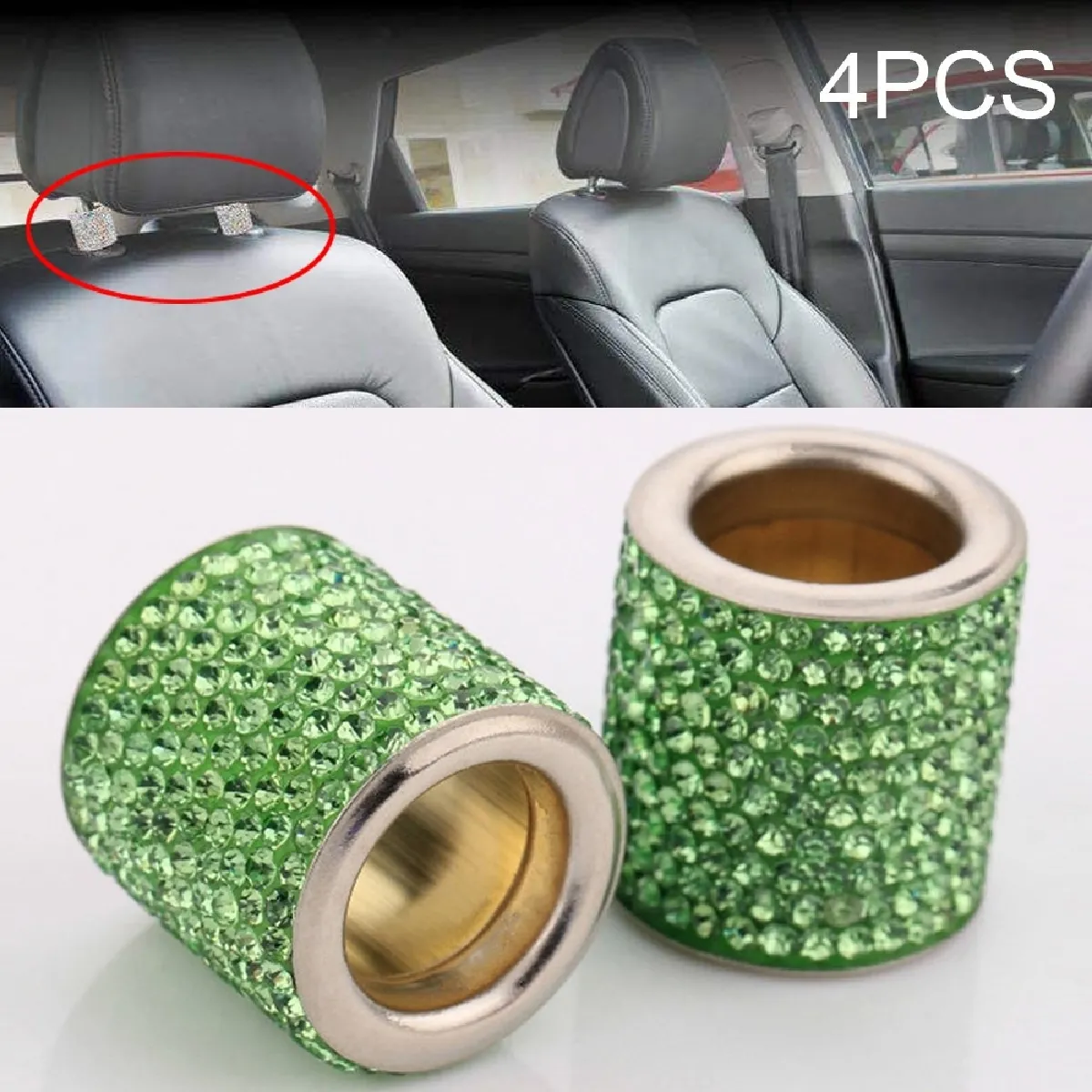 Comparer les prix de 4 pcs oreiller tête de cristal de voiture modifié décoration vert