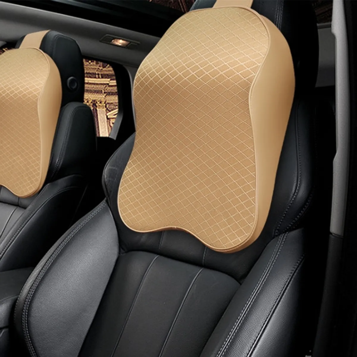 Meilleurs prix pour Oreiller de cou en polyester à mémoire de forme respirante pour voiture quatre saisons beige