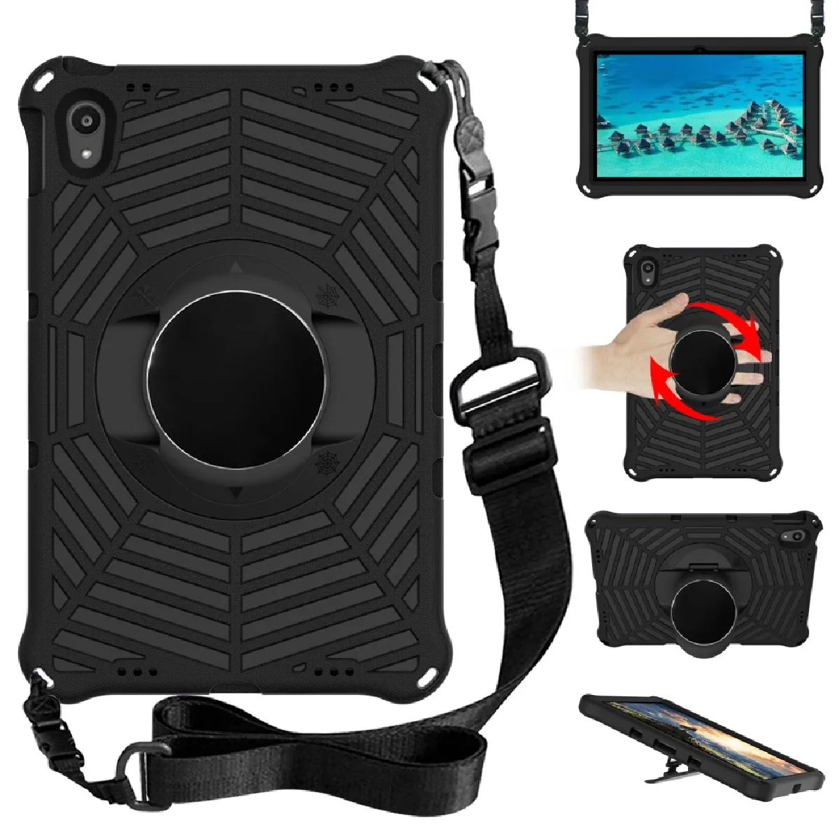 Générique Noir Coque Antichoc Avec Béquille Pour Lenovo Tab P11 Tb-J606f