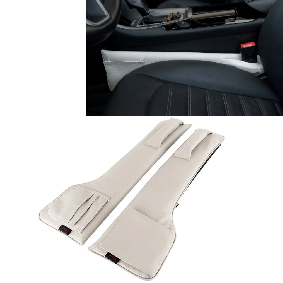 Meilleurs prix pour Une Paire Universelle Siège de gris Voiture Gap Console Filler Seat Side Organisateur de Poche Catcher Étanche FAUX Crevasses Sacs de Rangement