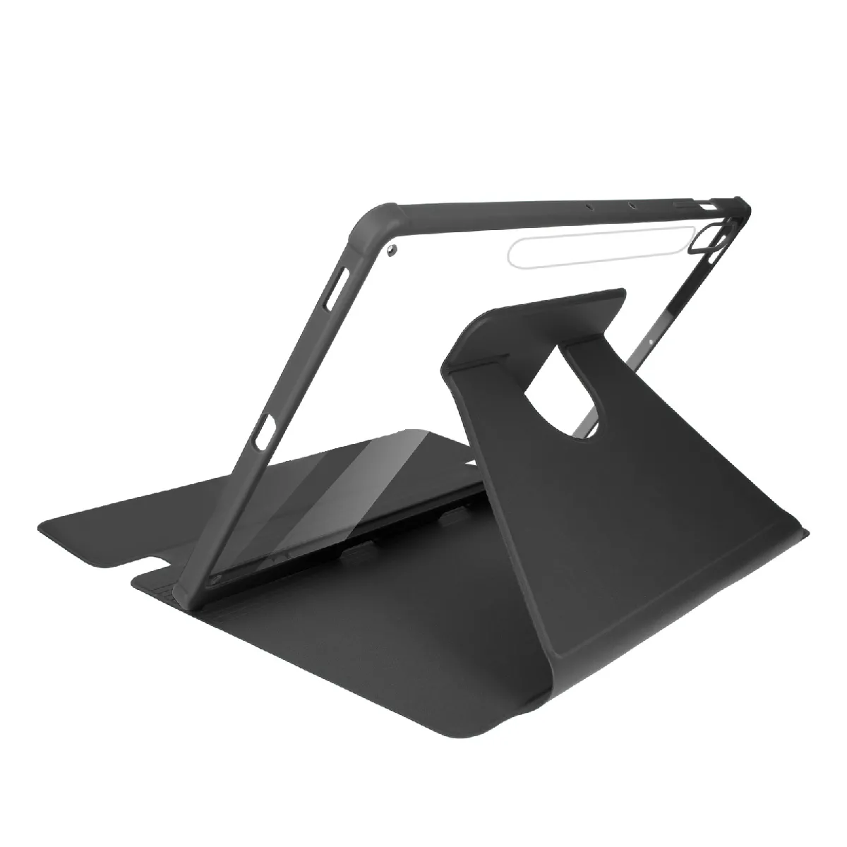 Non Communiqué Noir Housse Pour Samsung Galaxy Tab S9 Fe Plus Support Rotatif 360° Avizar - Image 3