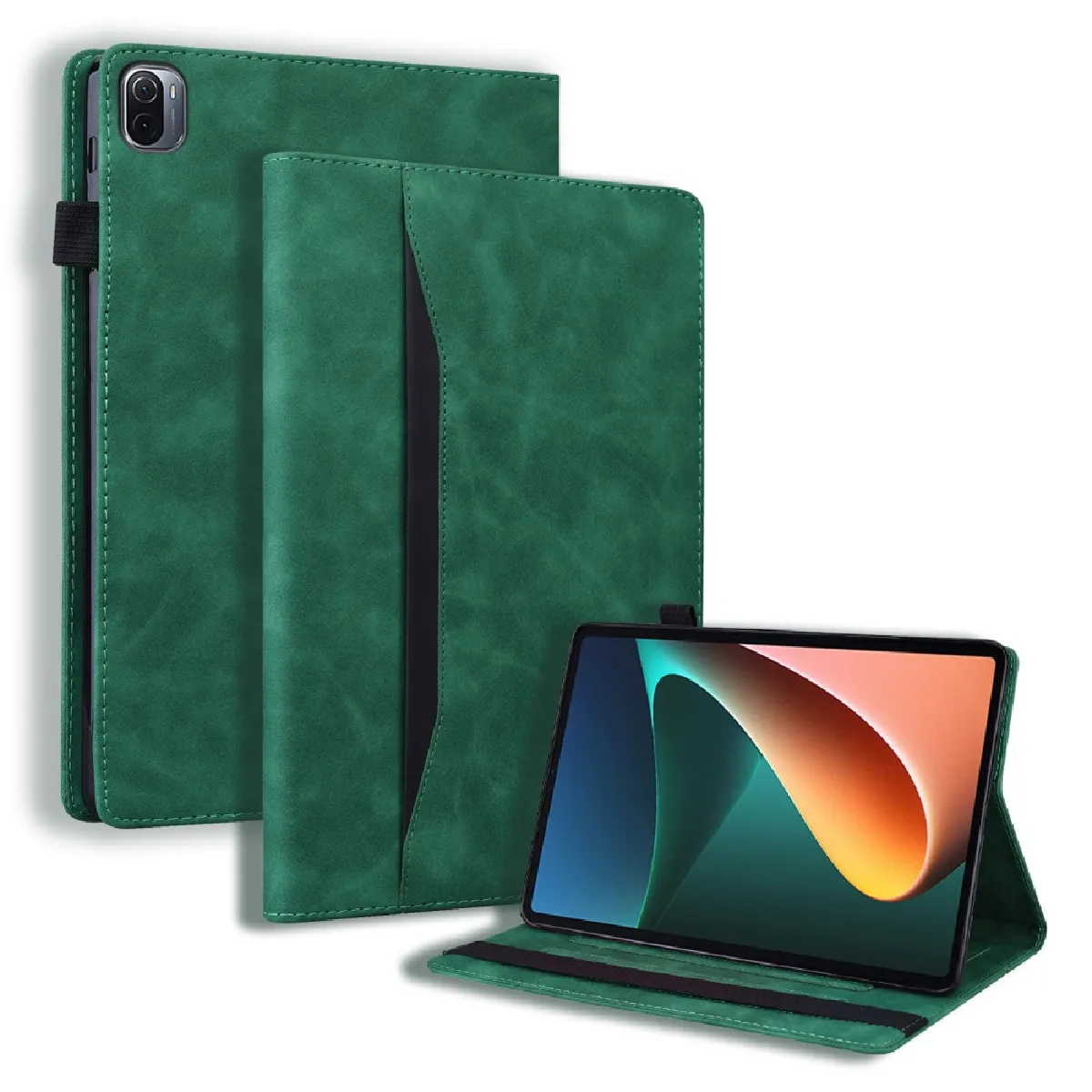 Générique Vert Étui Portefeuille Avec Support Pour Xiaomi