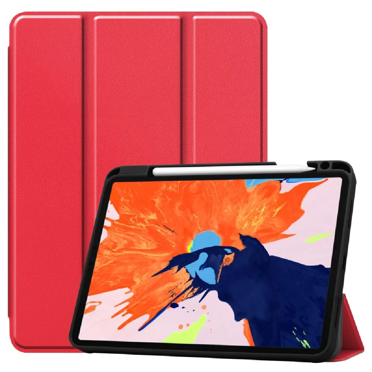 GENERIQUE - Housse Tablette - Apple iPad Pro 12.9 pouces (2020) - Rouge - Image 2