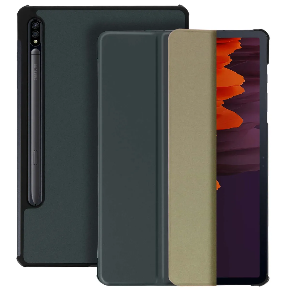 Avizar Gris Étui Samsung Galaxy Tab S7 11.0 Et Tab S8 Support Vidéo Design Fin