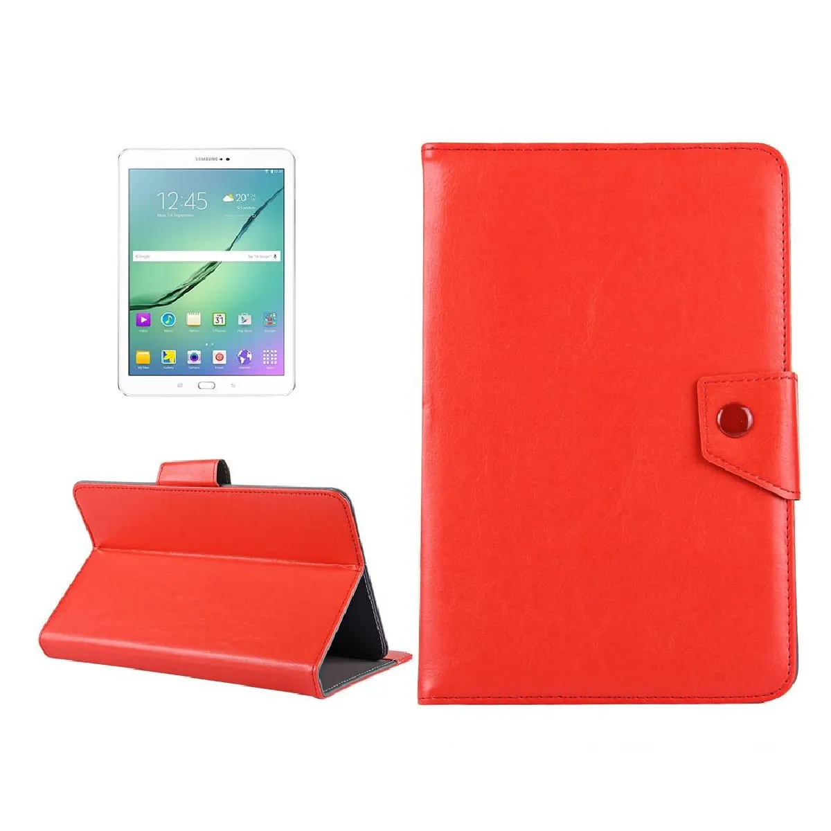 Yonis Rouge Housse Tablette En Similicuir - 10,1 Pouces