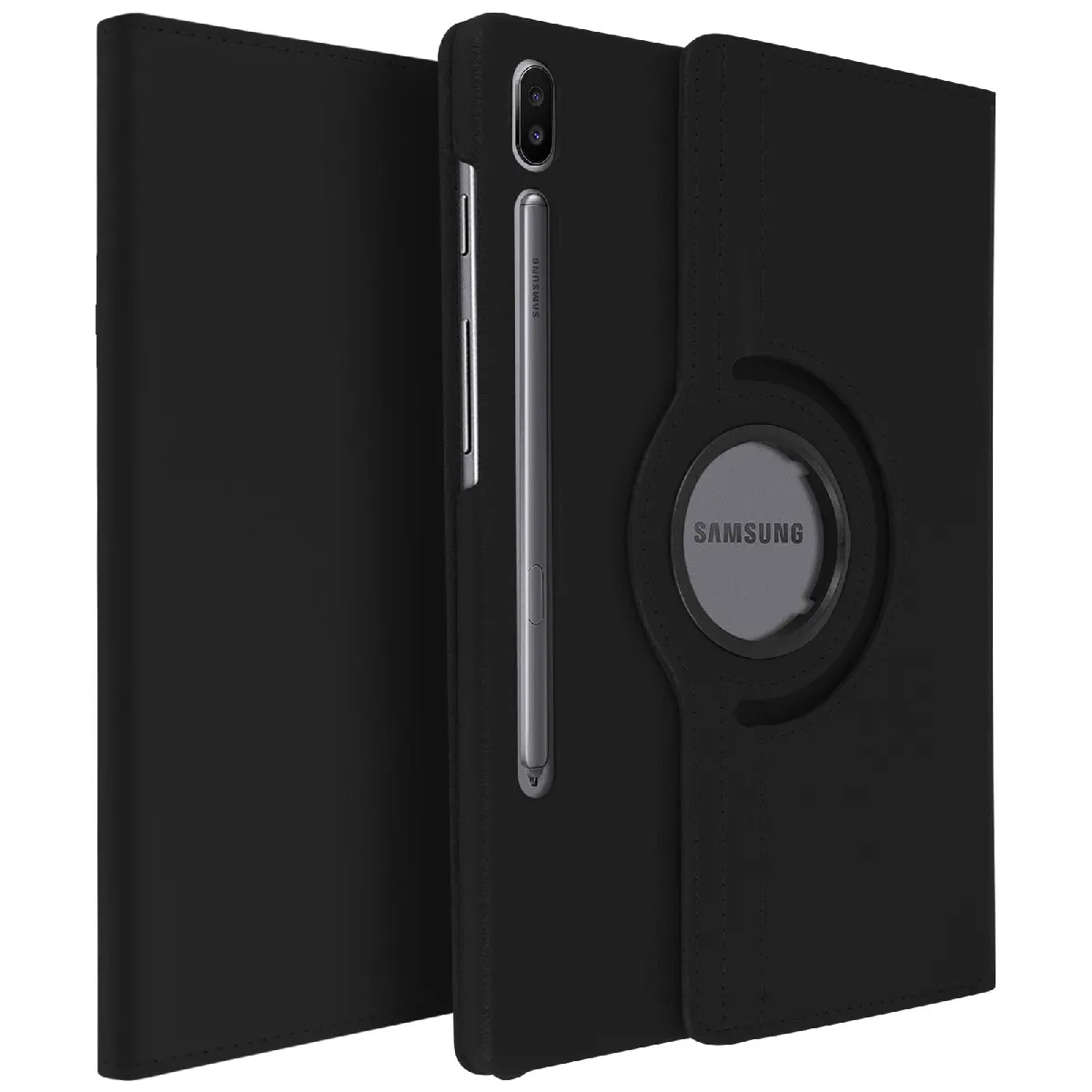 Avizar Noir Étui Pour Samsung Galaxy Tab S6 10.5 Protection Intégrale Support Rotatif 360°