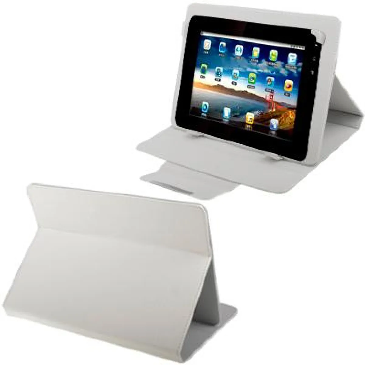 Yonis Blanc Housse De Tablette En Similicuir Pour Samsung 9 Pouces