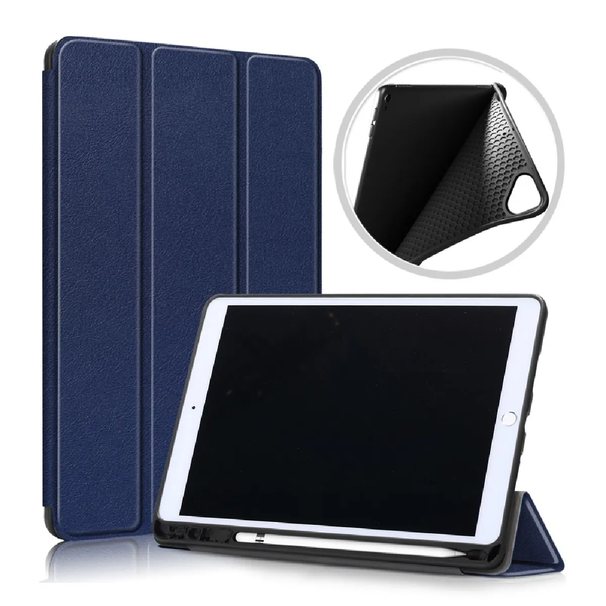 Générique Bleu Étui Tablette Avec Support Pliable Et Porte-Stylet Pour Apple Ipad 10,2 (2019)