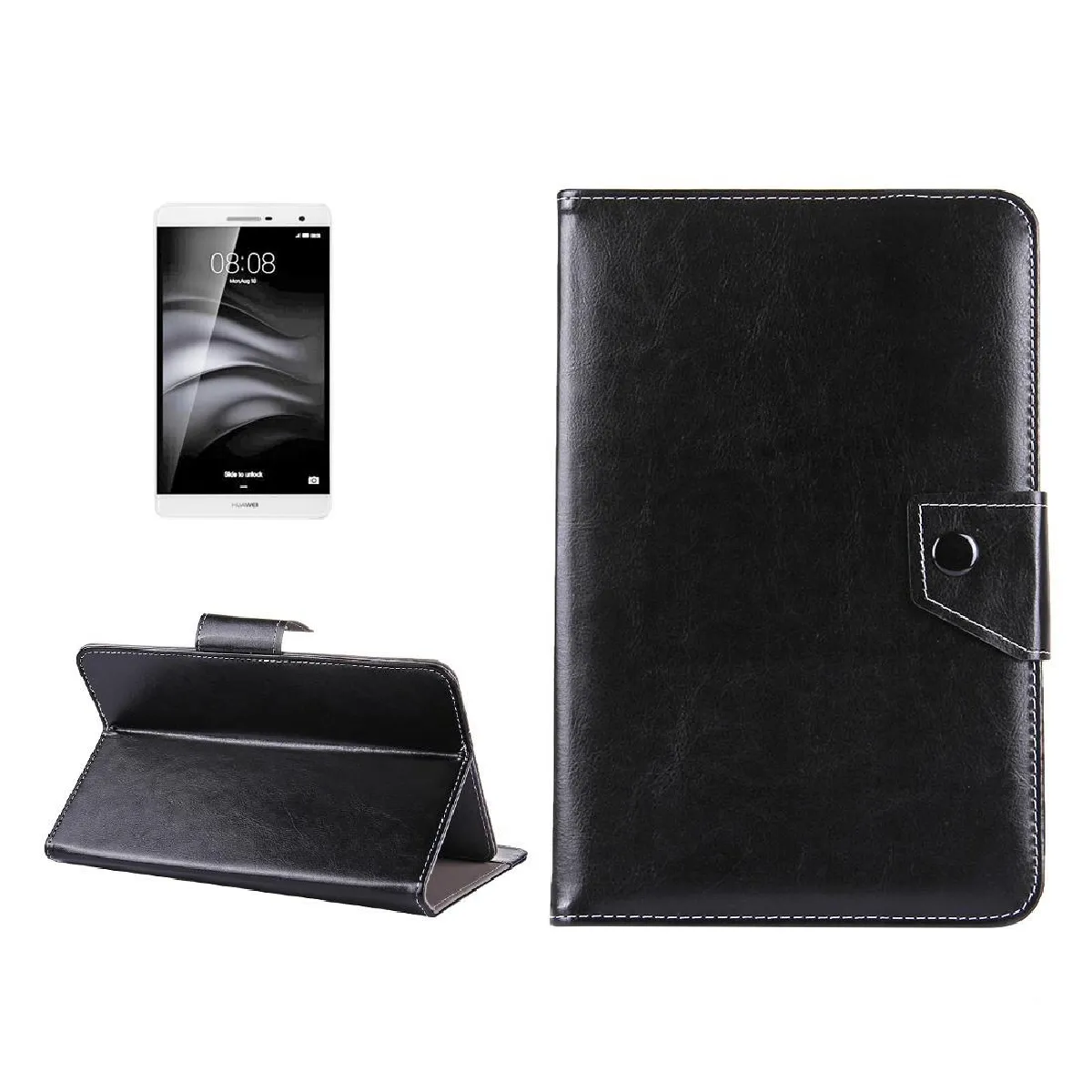 GENERIQUE - Housse de Protection pour Tablette Tactile 7 Pouces - Noir - Cuir - Image 2