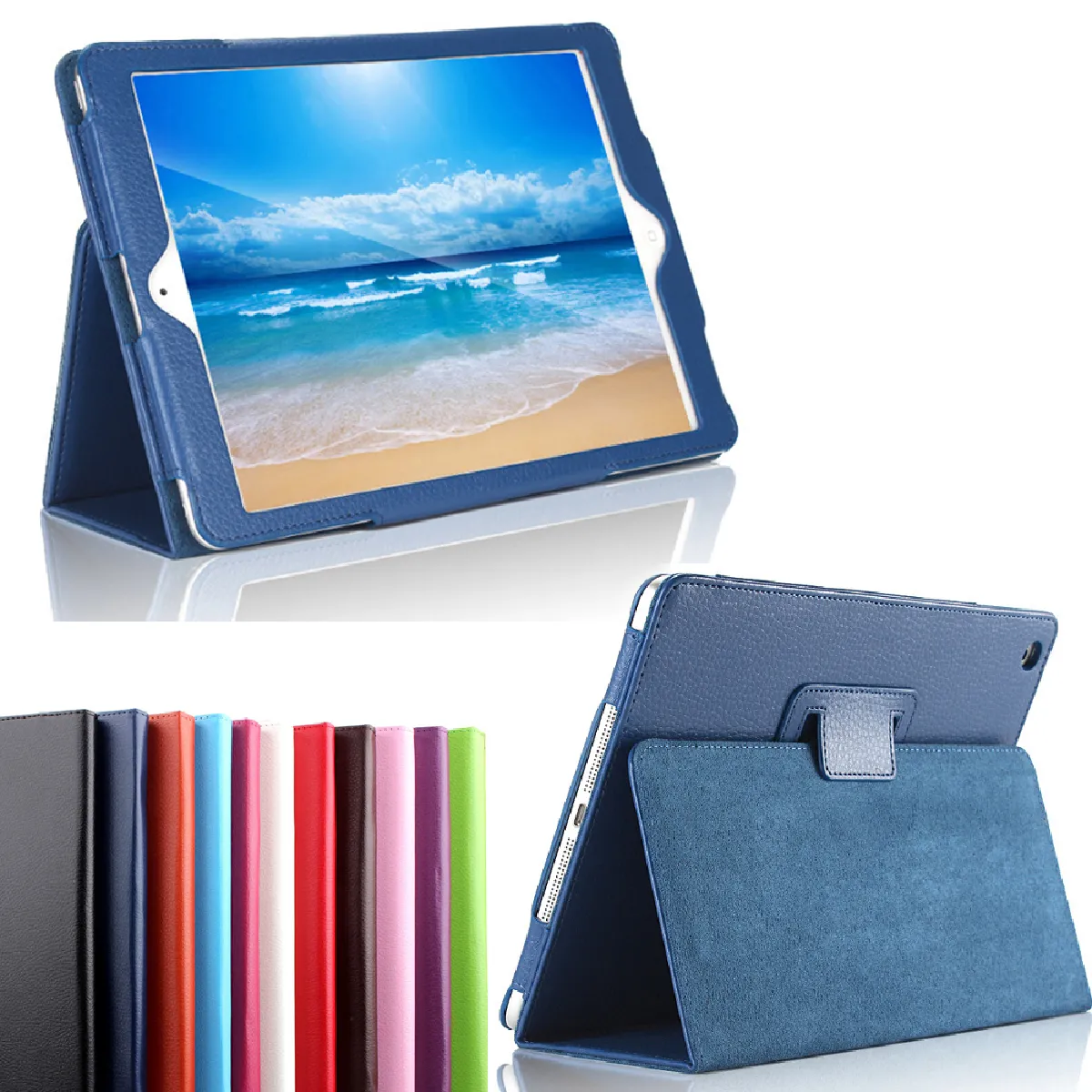 Xeptio Bleu Housse Tablette En Similicuir Pour Apple Ipad 9.7 - Marine