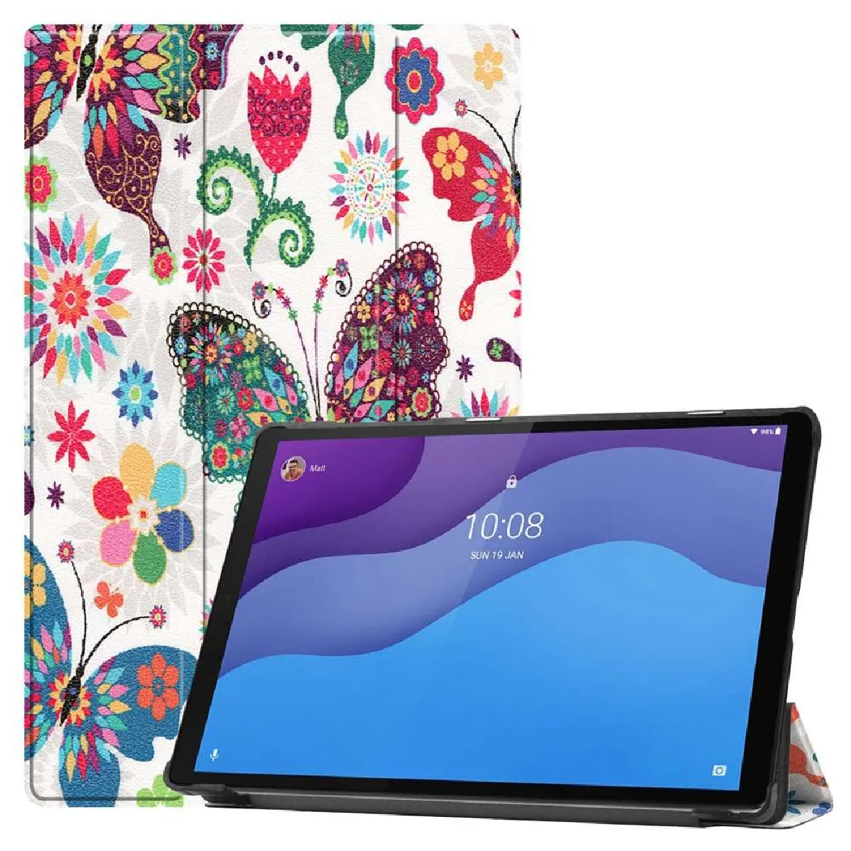 Htdmobiles Housse De Tablette En Simili-Cuir Pour Lenovo Tab M10 Hd 2Ème Génération - 10,1 Pouces