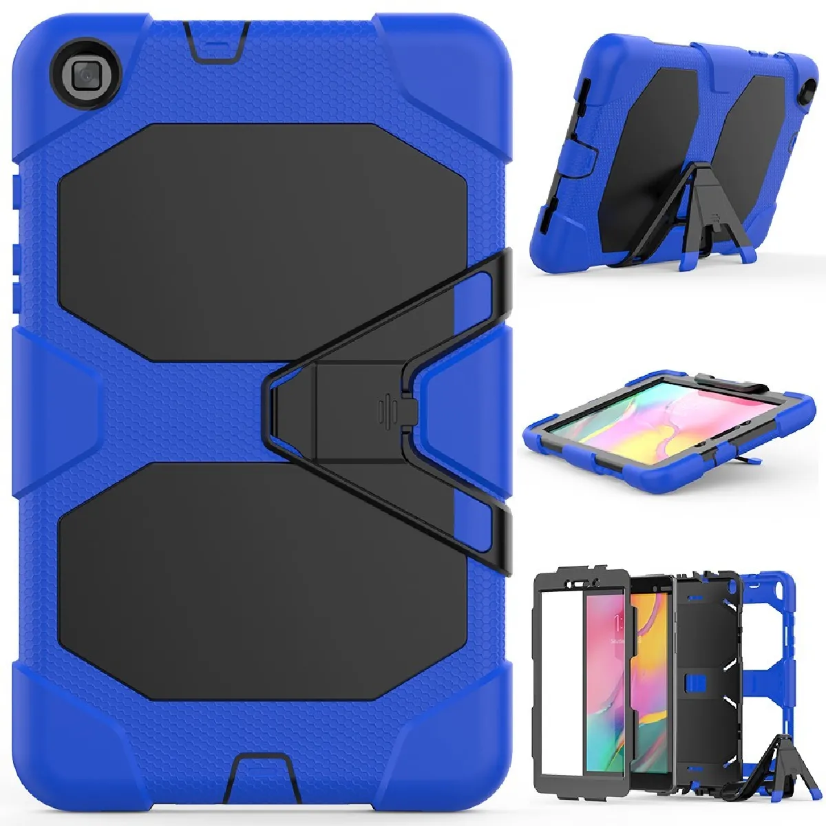 Générique Bleu Coque Antichoc Avec Béquille Pour Samsung Galaxy Tab A 8.0 (2019)