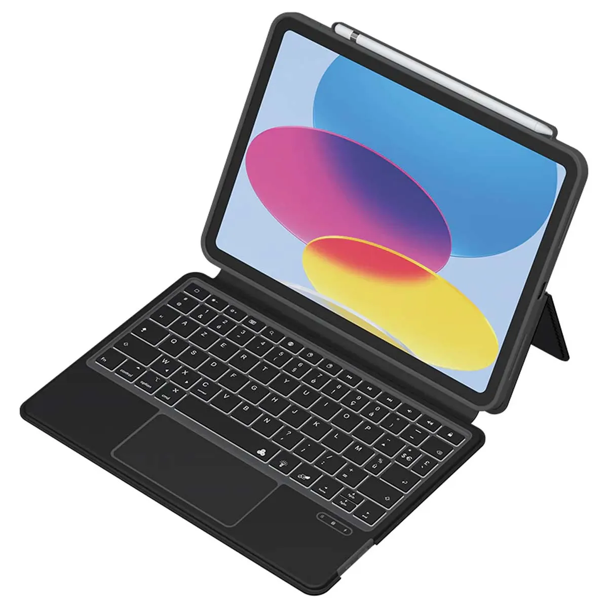 MW Étui pour iPad Pro 11" Folio Quick Note avec Clavier AZERTY Bluetooth 3.0 Noir