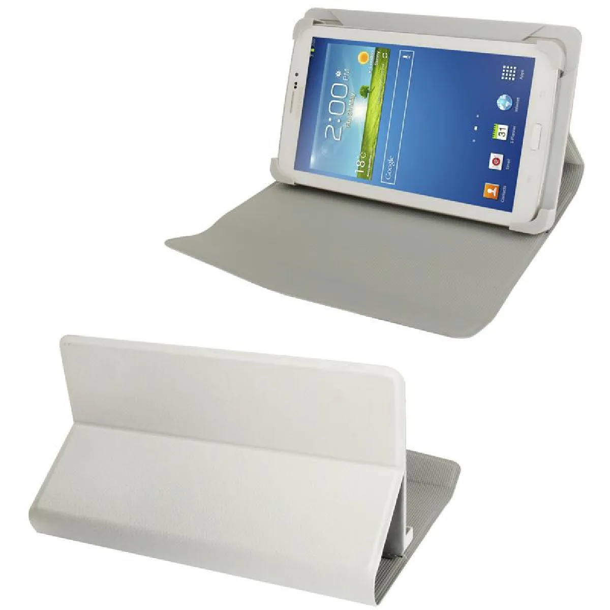 Yonis Blanc Protection Intégrale Compatible Avec Tablette 7 Pouces Étui Simili Cuir - Image 2