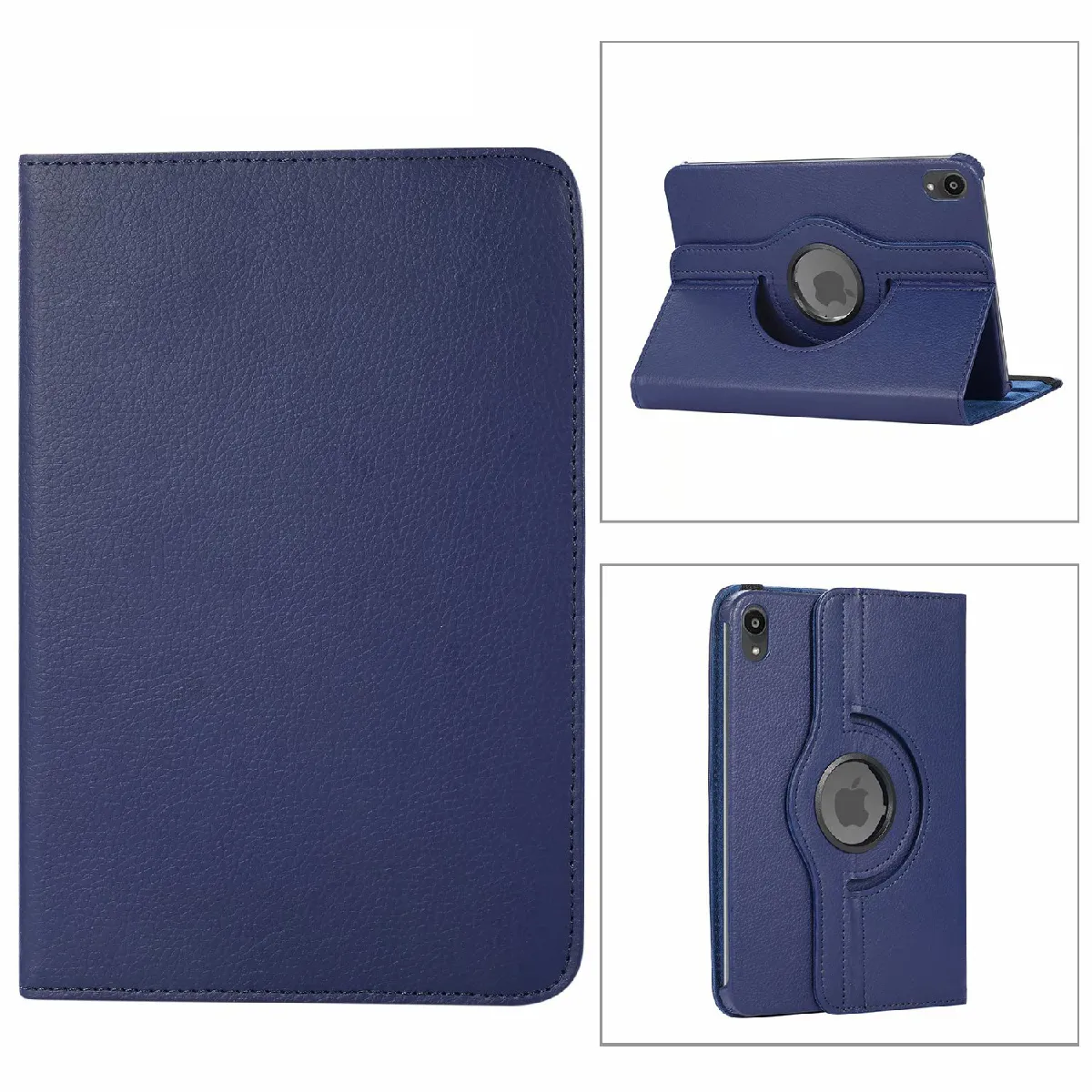 Xeptio Bleu Housse Tablette Rotative En Similicuir Pour Apple Ipad Mini 6 - 8,3 Pouces