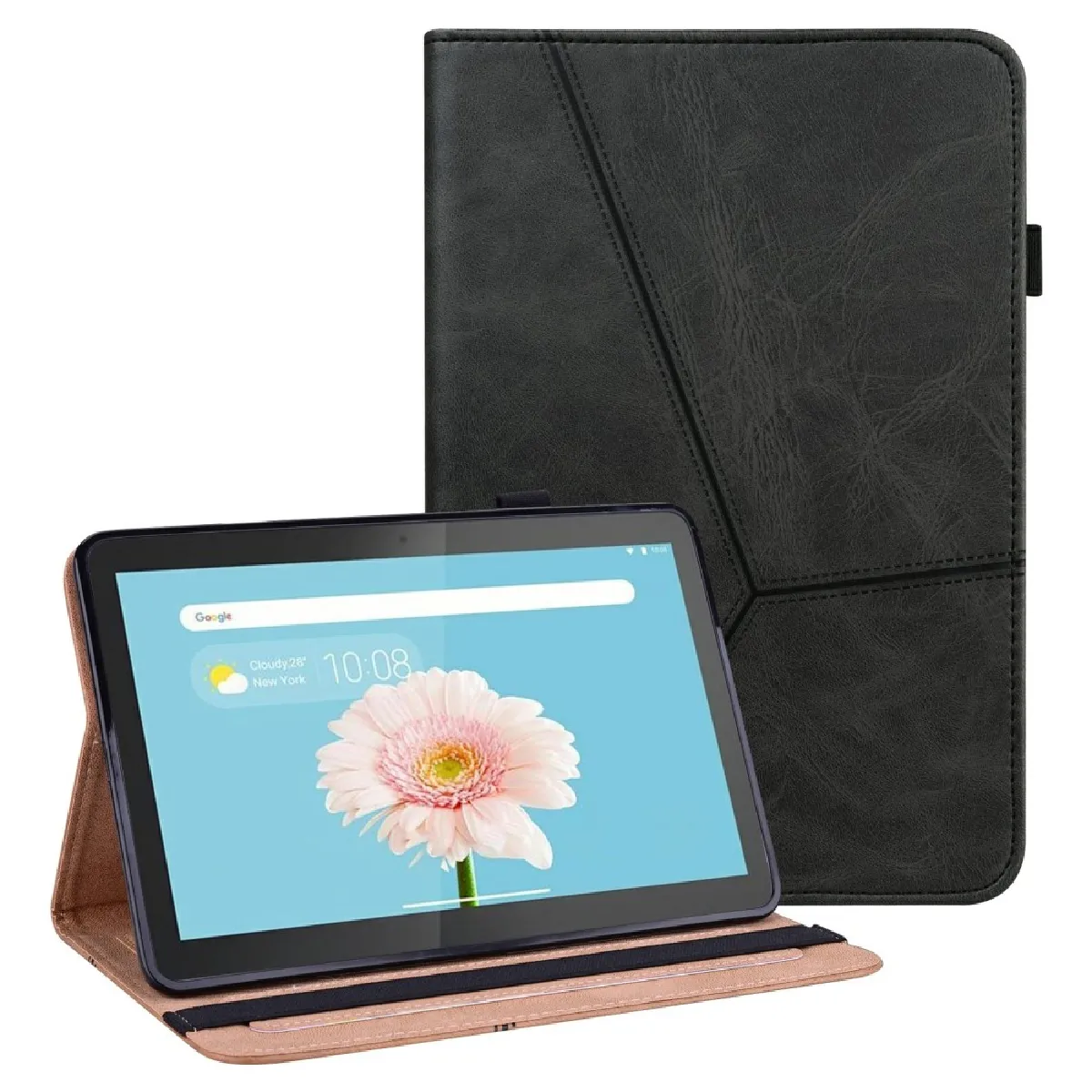 Générique Noir Étui Tablette À Porte-Cartes Avec Support Pour Lenovo Tab M10 Tb-X505l