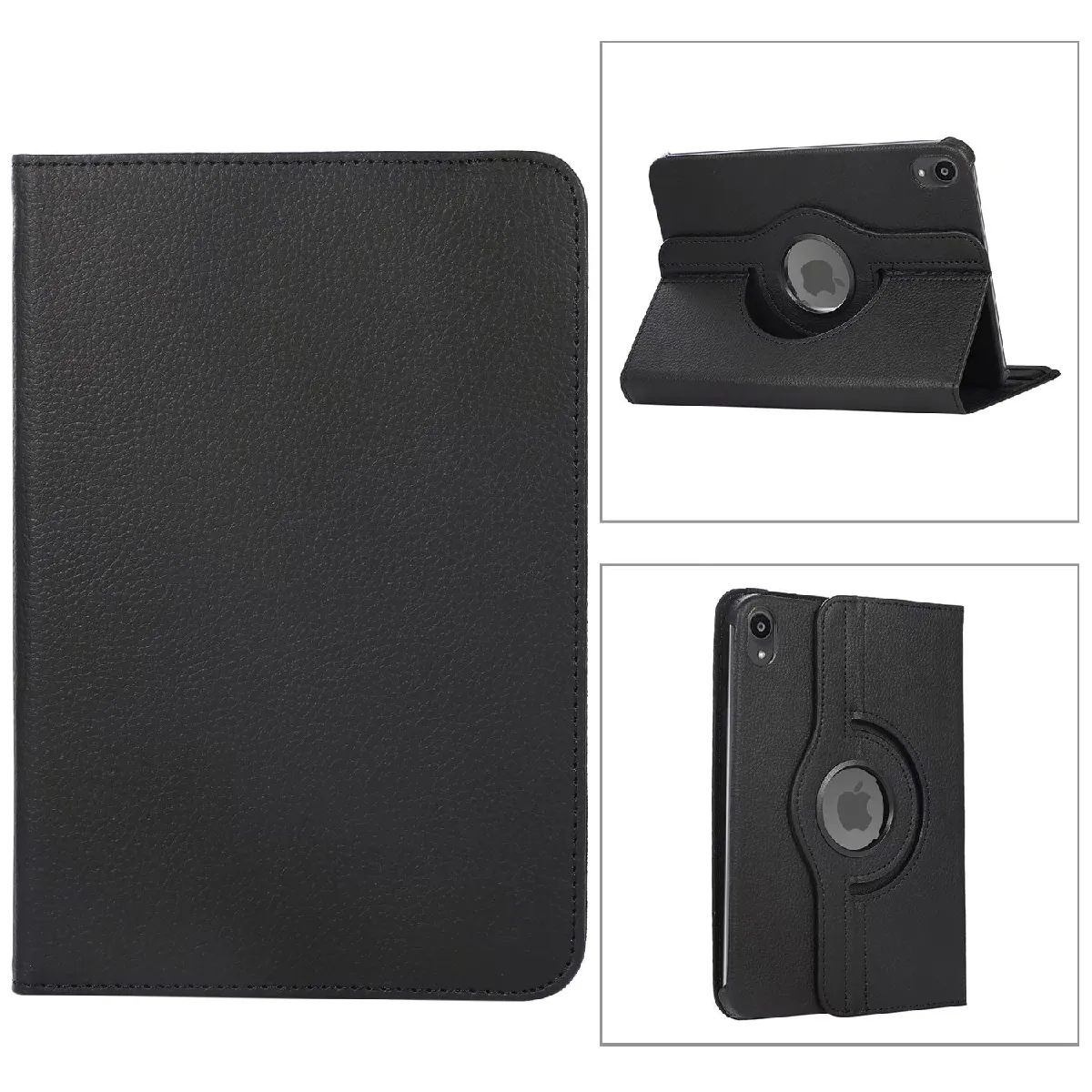 Xeptio Noir Étui Rotatif 360° En Similicuir Pour Apple Ipad Mini 6 2021 - 8,3 Pouces