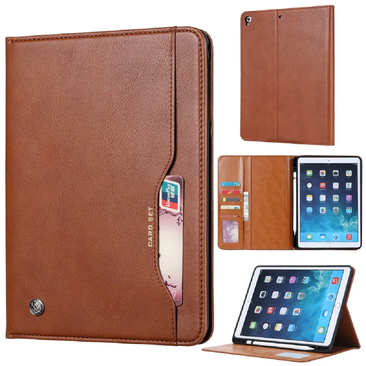 Générique Marron Étui Tablette Avec Support Pour Apple Ipad Mini (2019)