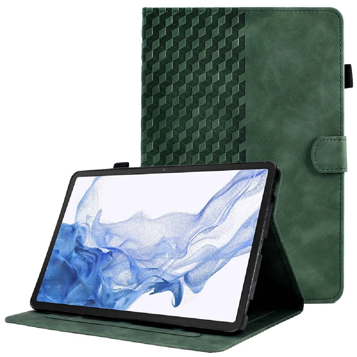 Générique Vert Étui Tablette Avec Support Et Porte-Cartes Pour Samsung Galaxy Tab S8