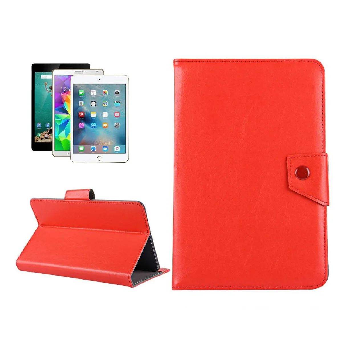 Yonis Noir Housse Tablette Pliable En Similicuir Pour Tablette 9 Pouces