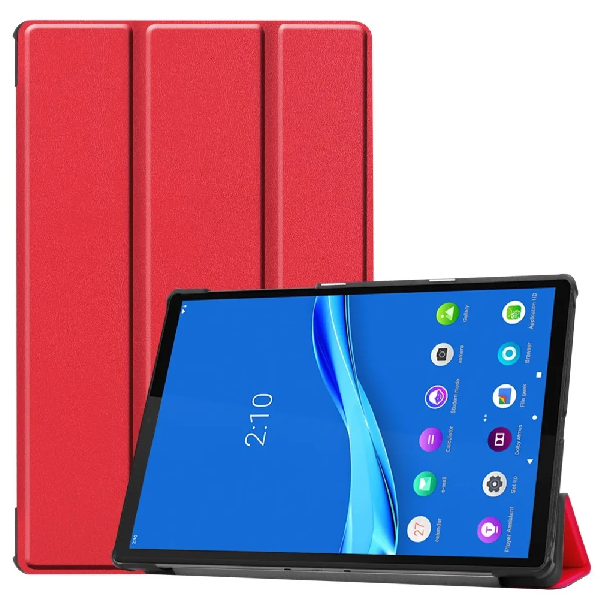 Générique Rouge Étui Tablette Avec Support Pour Lenovo Tab M10 Plus