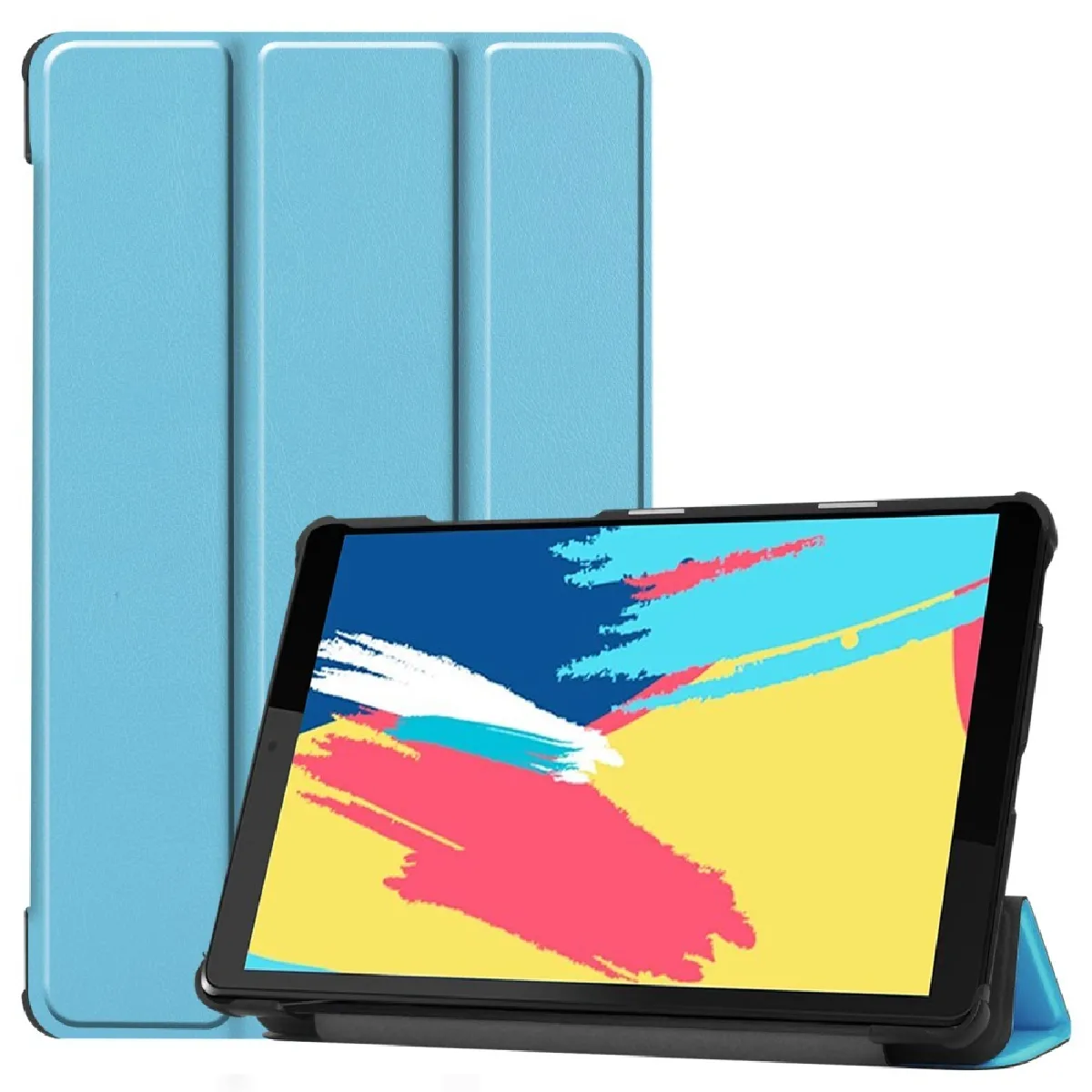 Générique Bleu Étui Tablette Avec Support Tri-Pliure Pour Lenovo Tab M8 Fhd 8705