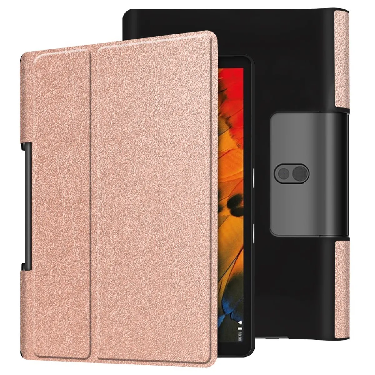 Générique Rose Housse De Tablette En Polyuréthane Pour Lenovo Yoga Smart Tab - 10,1 Pouces