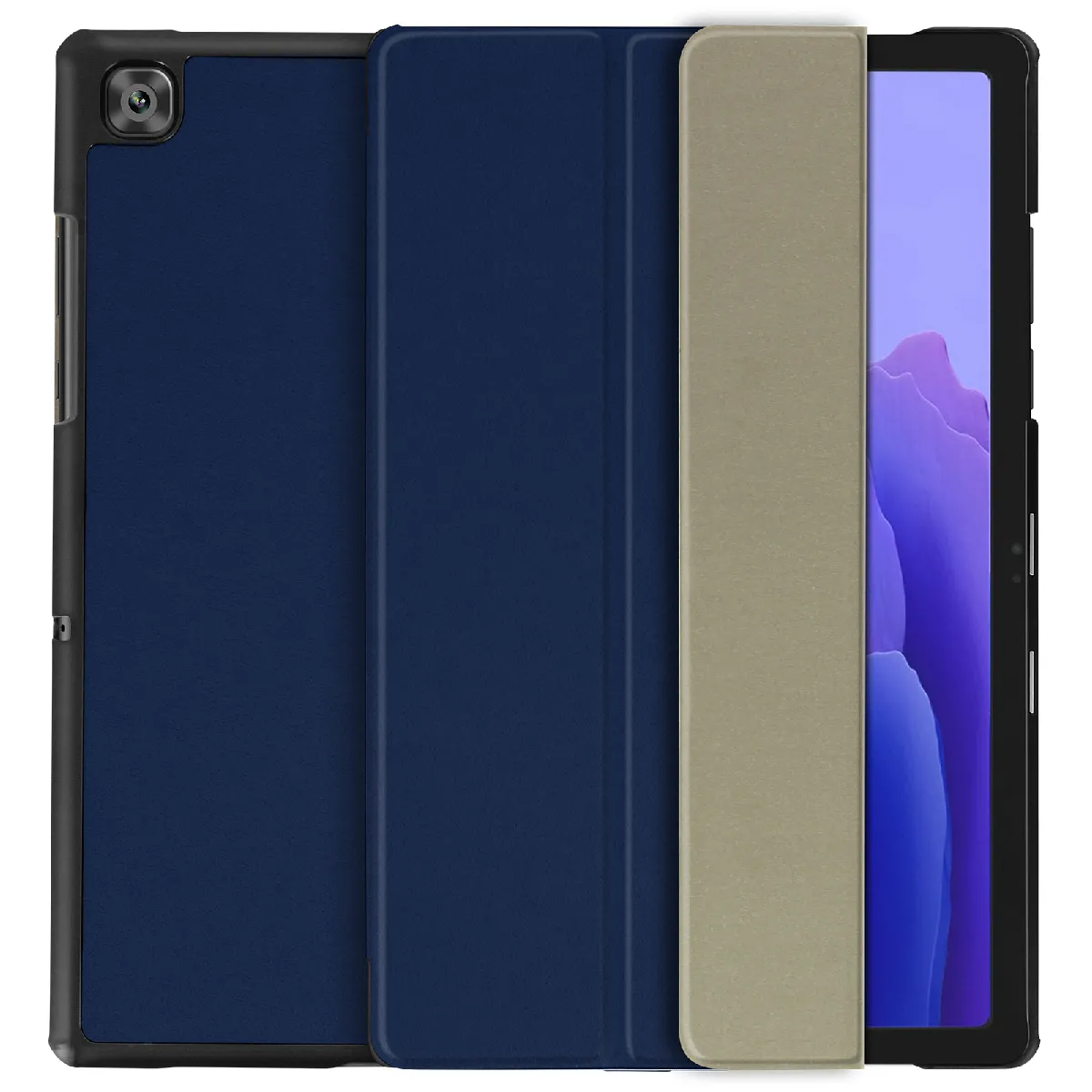 Avizar Bleu Étui Pour Samsung Galaxy Tab A7 10.4 2020 Support Vidéo Design Fin Nuit