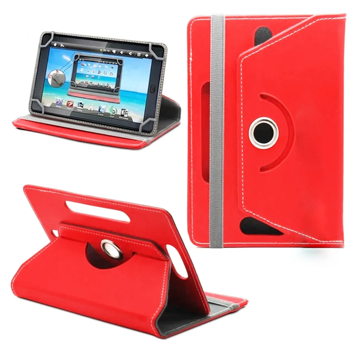 Housse Rotative 360° Pour Huawei MediaPad T5 10.1 - Étui PU Cuir Noir, Neuf